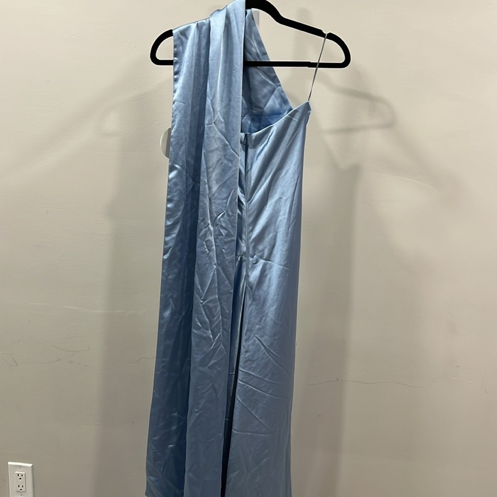 MISHA COLLECTION - LILIA SATIN MAXI DRESS - BLUE - Picture 9 of 14
